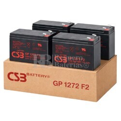 Pack 4 bater�as CSB GP1272 | 12 Voltios 7,2 Amperios SAI